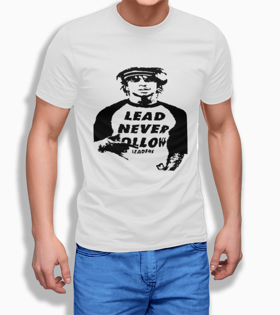 Lead Never Follow Leaders Graphic Illustration Tee T-Shirt