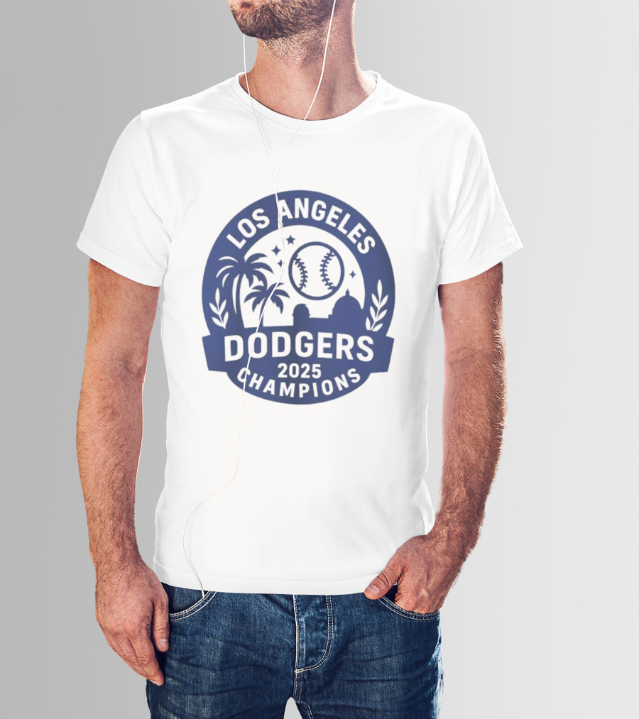 Los Angeles Dodgers 2025 Champions MLB Baseball Palme Stars Vintage Style T-Shirt