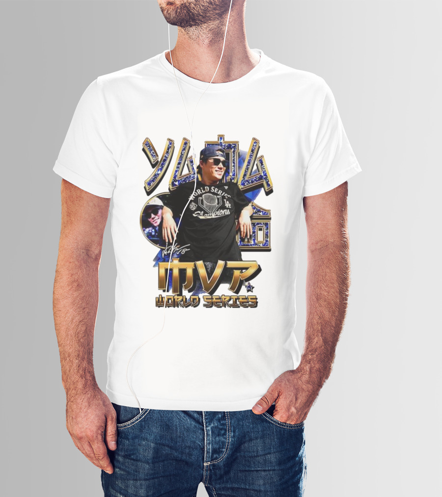 Yamamoto LA Dodgers World Series MVP 2025 Champions Signature T-Shirt