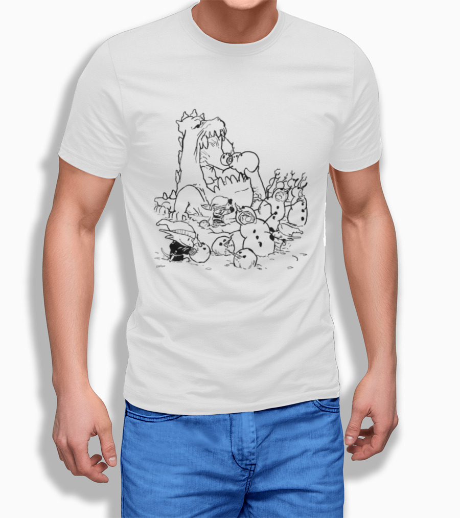 Tarrasque Kobolds Snow Day Christmas Adventure With Snowmen And Reindeer T-Shirt