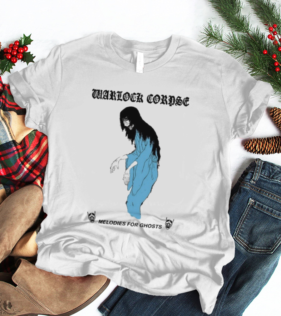 Warlock Corpse Melodies For Ghosts Eerie Blue Spirit Apparition T-Shirt