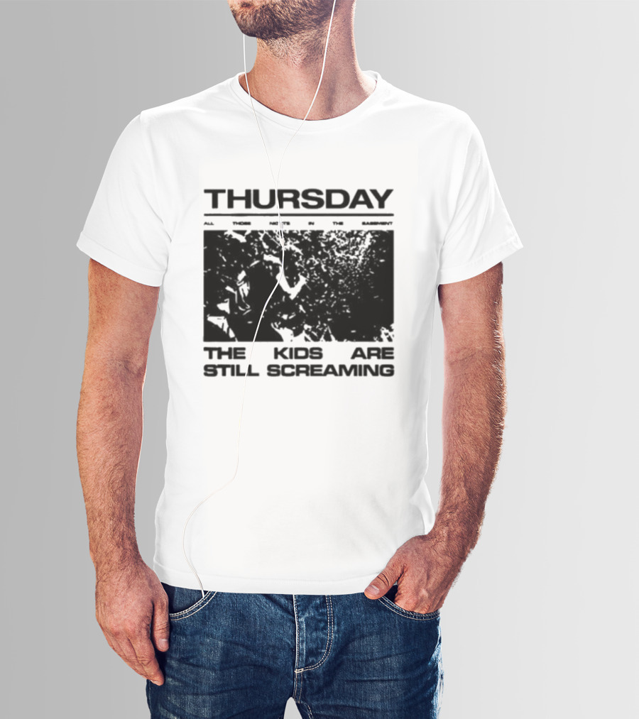 Thursday The Kids Are Still Screaming Grunge Style Vintage Comic Face T-Shirt
