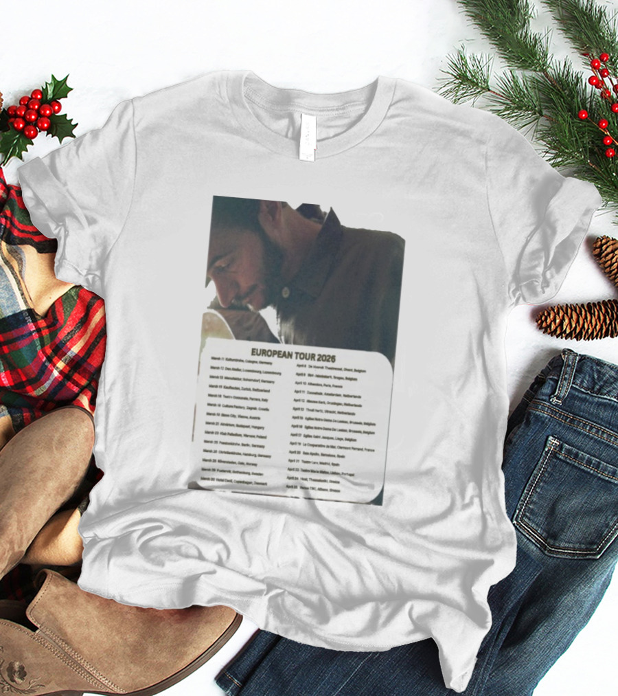 Tom Smith European Tour 2026 Cologne To Athens Concert Dates T-Shirt