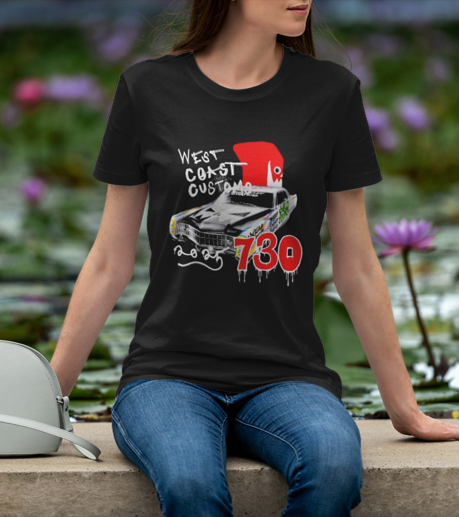 West Coast Customs 2025 Car With Red Shark Fin 730 T-Shirt