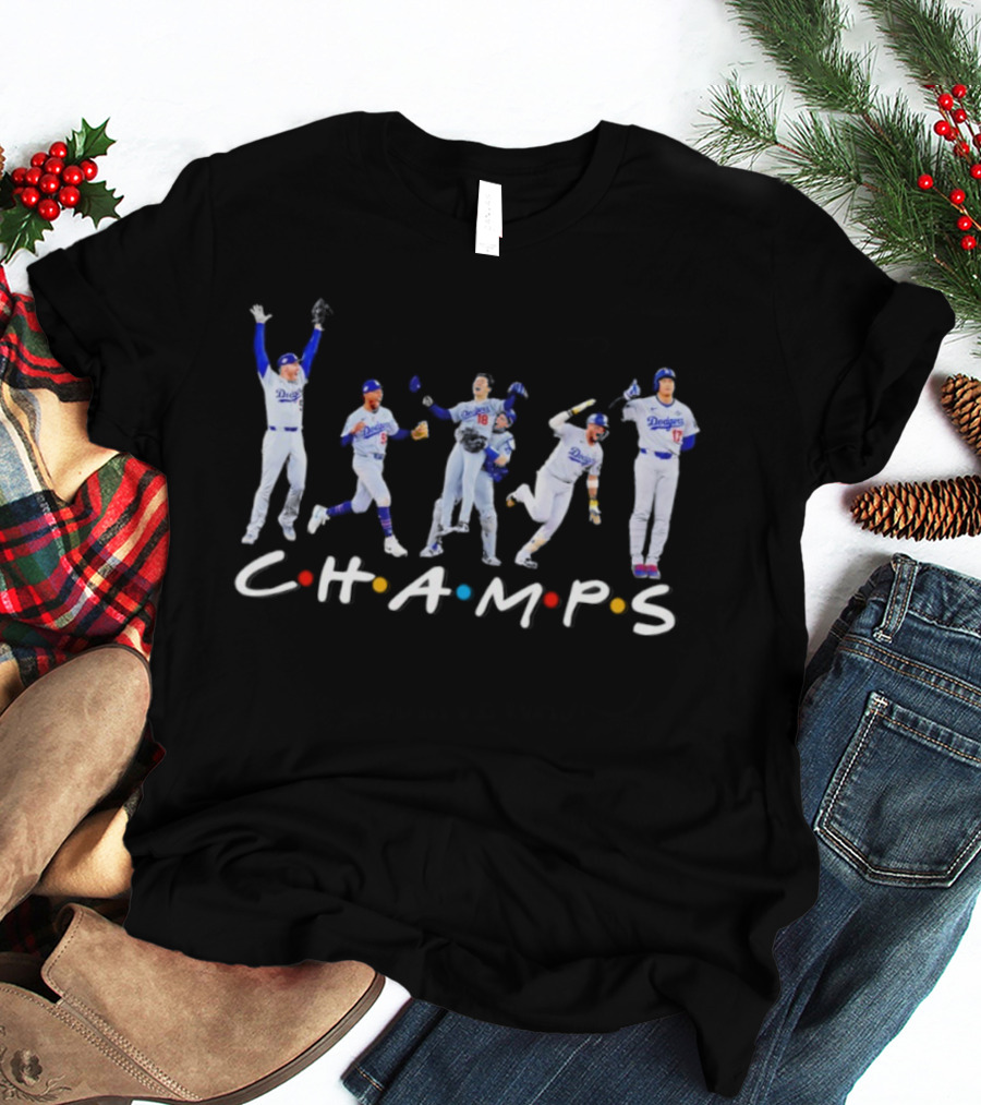 Los Angeles Dodgers Champs Players Celebration T-Shirt
