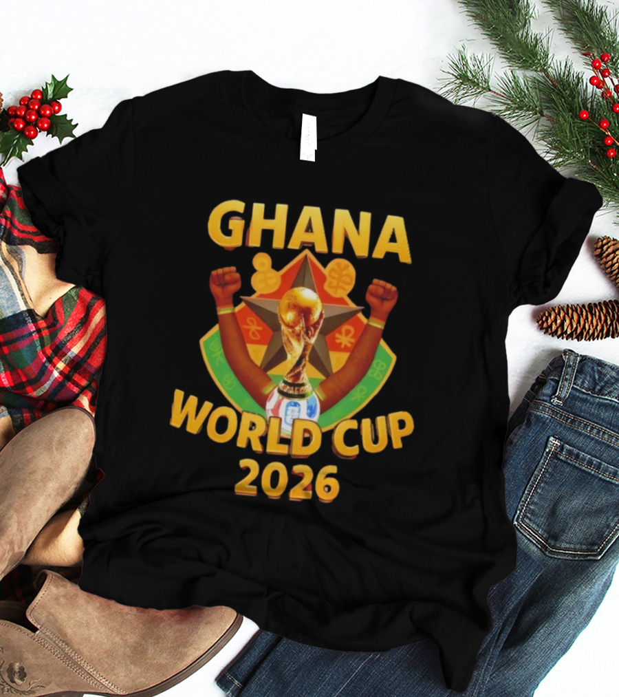 Ghana World Cup 2026 Soccer Trophy Celebration T-Shirt