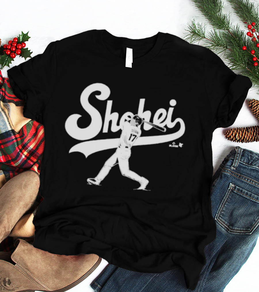 Shohei Ohtani Slugger Swing Baseball Player Action T-Shirt