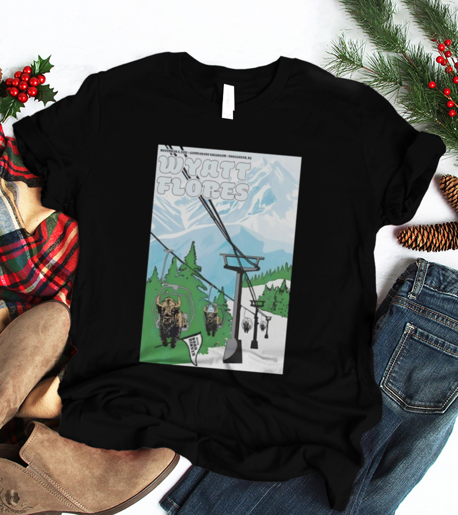 Wyatt Flores Nov 8 2025 Commodore Ballroom Vancouver BC Ski Lift Buffalo Artwork T-Shirt