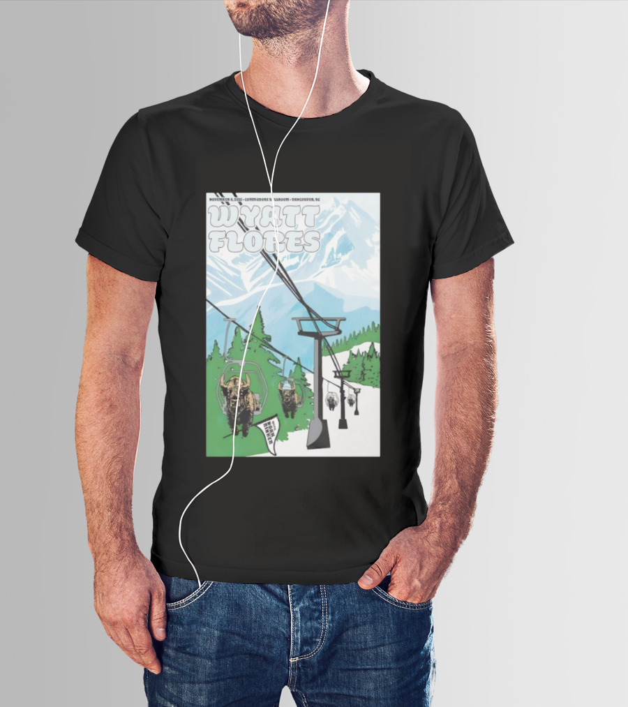 Wyatt Flores Nov 8 2025 Commodore Ballroom Vancouver BC Ski Lift Buffalo Artwork T-Shirt