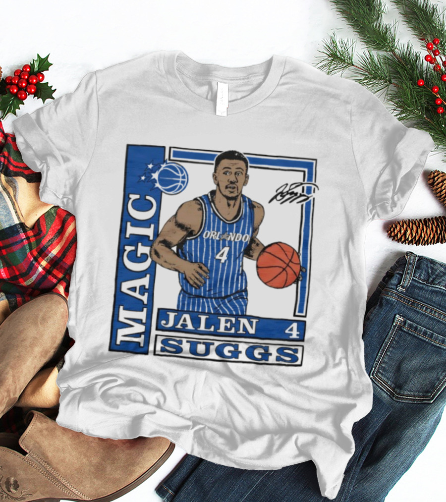 Orlando Magic Jalen Suggs Signature Wax Pack Basketball Player Number 4 T-Shirt