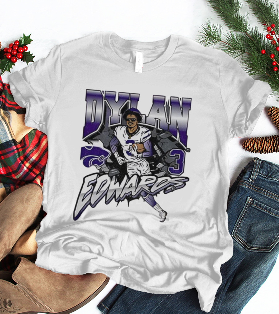 Dylan Edwards 3 Kansas State Wildcats Football NFL 2025 Vintage T-Shirt