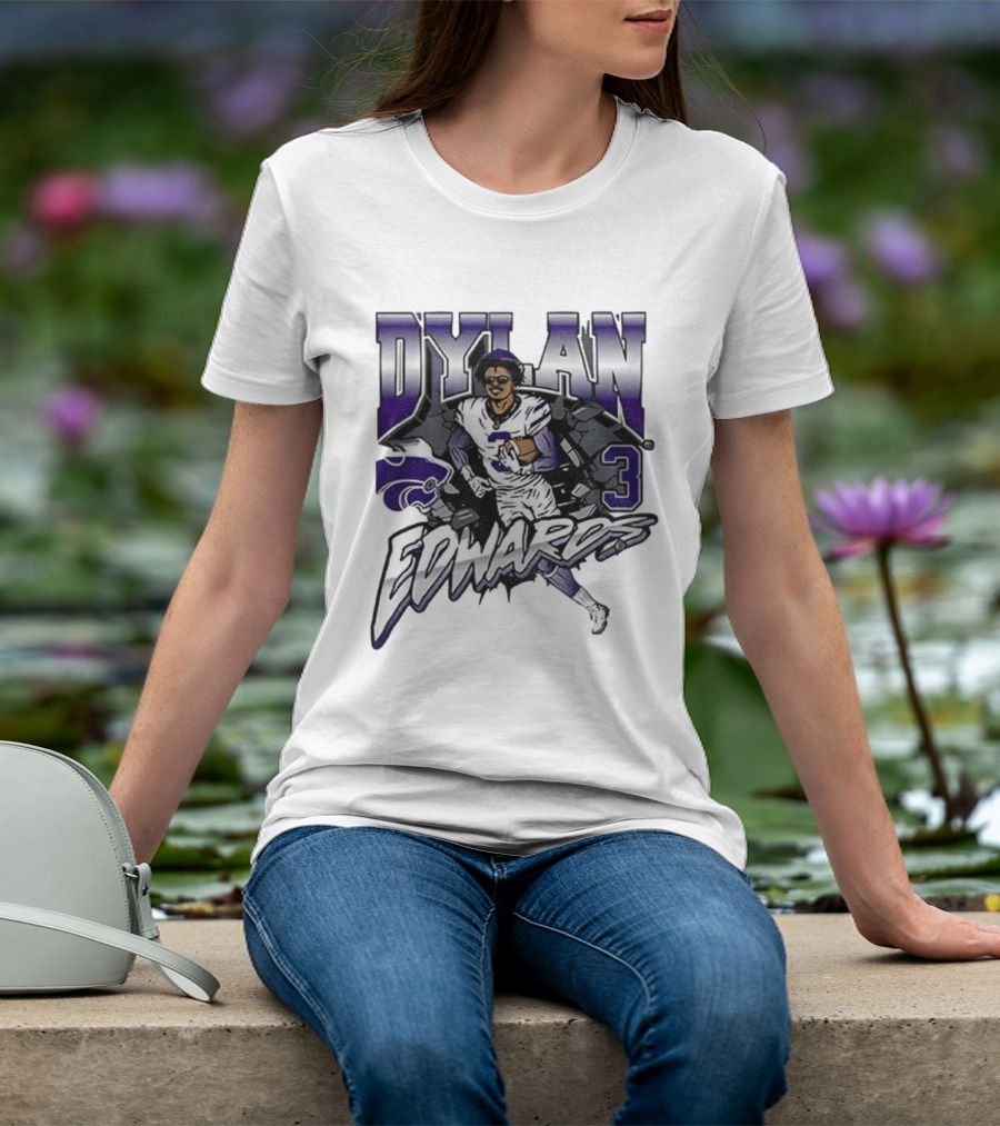 Dylan Edwards 3 Kansas State Wildcats Football NFL 2025 Vintage T-Shirt