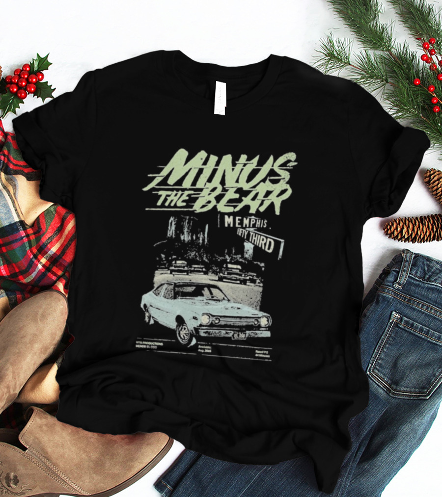 Minus The Bear Memphis & 53rd Vintage Car Illustration T-Shirt