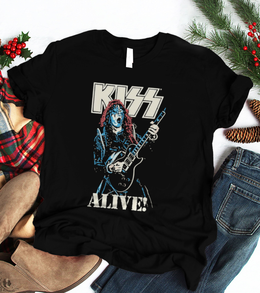 KISS Alive Spaceman Guitarist Retro Style T-Shirt