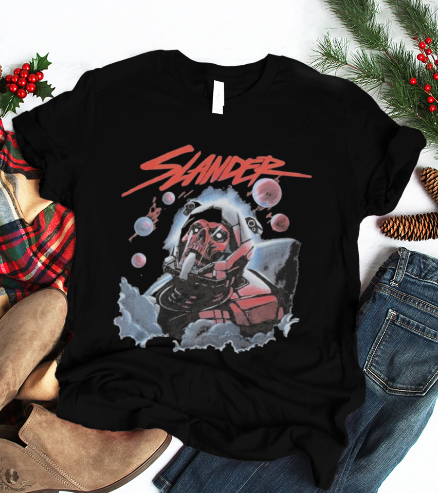 Slander Skull Bubbles Red Mech Style T-Shirt