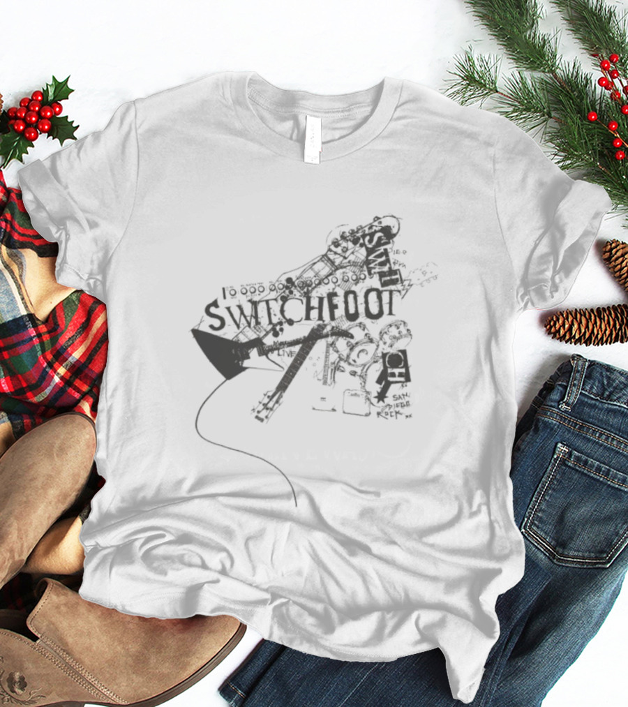 Switchfoot San Diego Rock Guitar Words Illustration T-Shirt