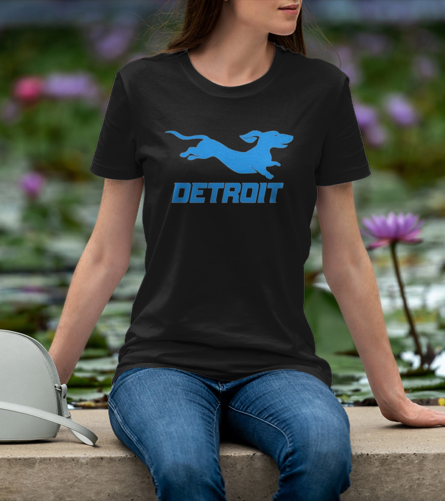 Detroit Lions Football Dachshund DETROIT T-Shirt