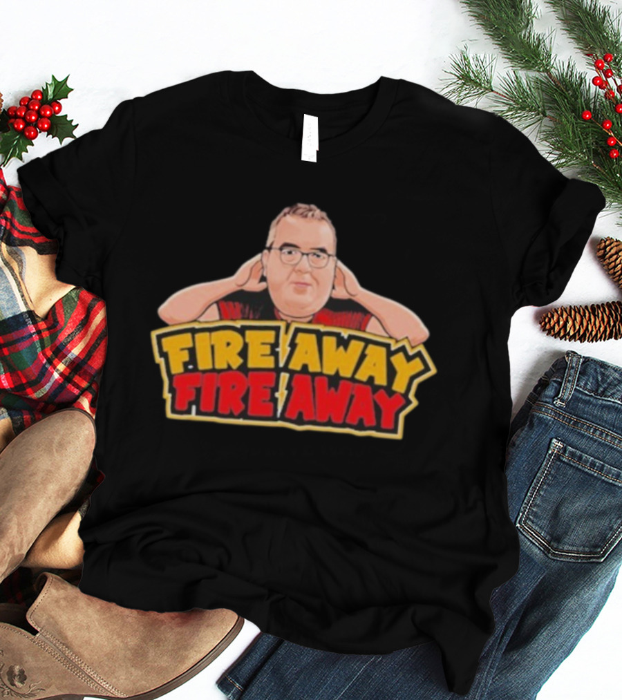 Stephen Bunting Fire Away Dart Player Cartoon Character Blocking Ears T-Shirt