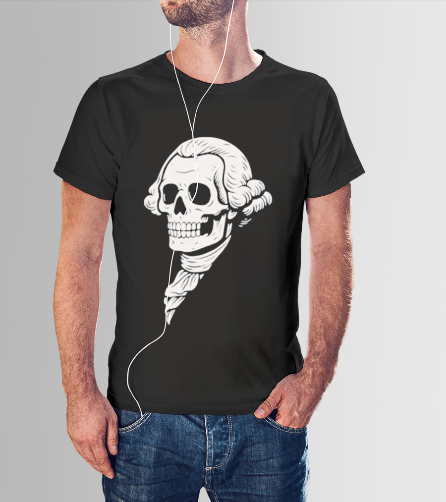 Poor Richard Monogram Skull Wig Icon T-Shirt