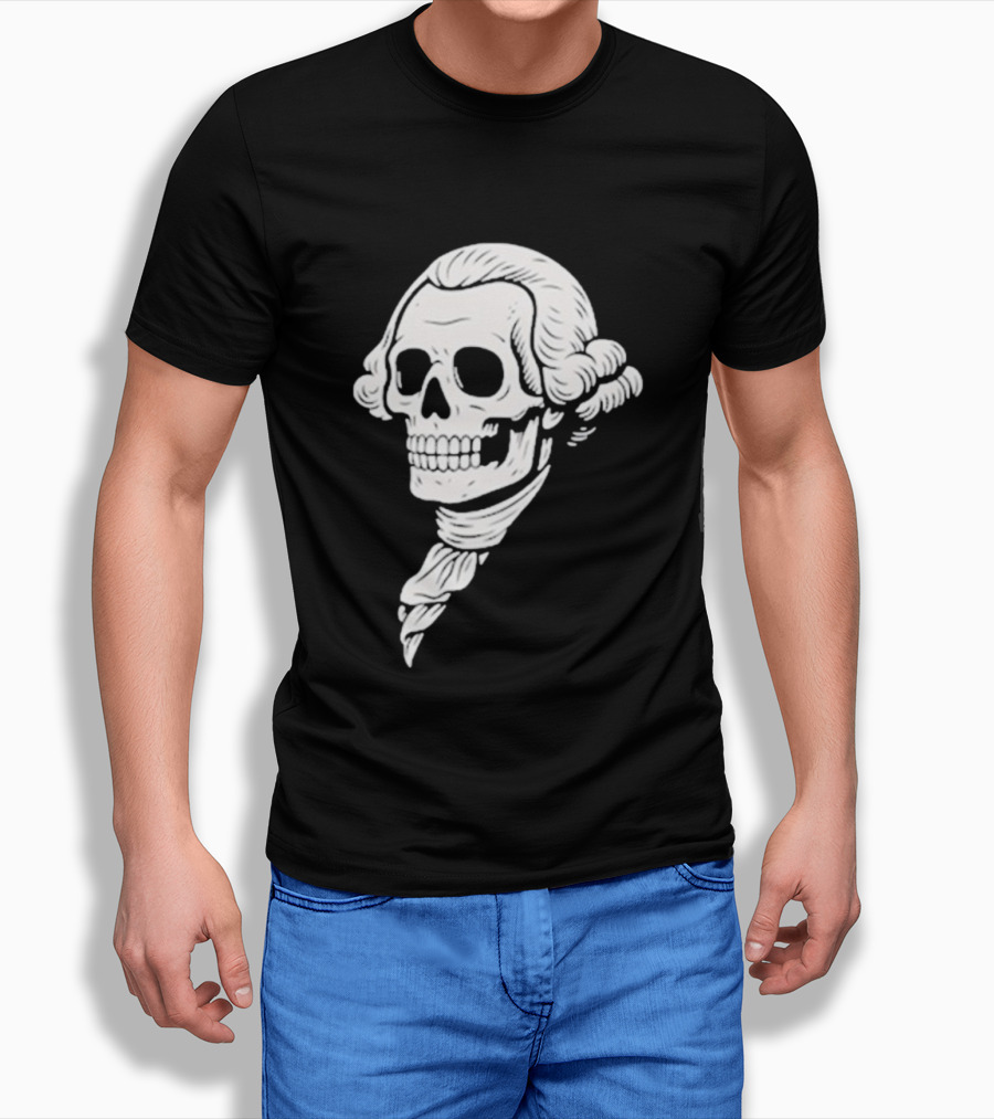Poor Richard Monogram Skull Wig Icon T-Shirt