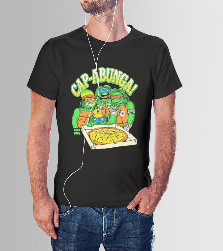 Teenage Mutant Ninja Turtles Cap Abunga Pizza Party Boss Dog T-Shirt