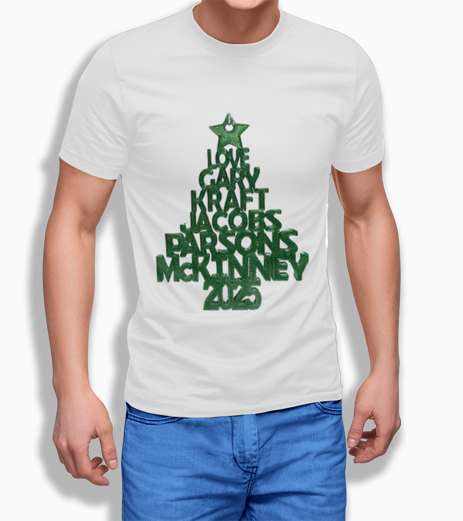 2025 Love Gary Kraft Jacobs Parsons McKinney Christmas Tree T-Shirt