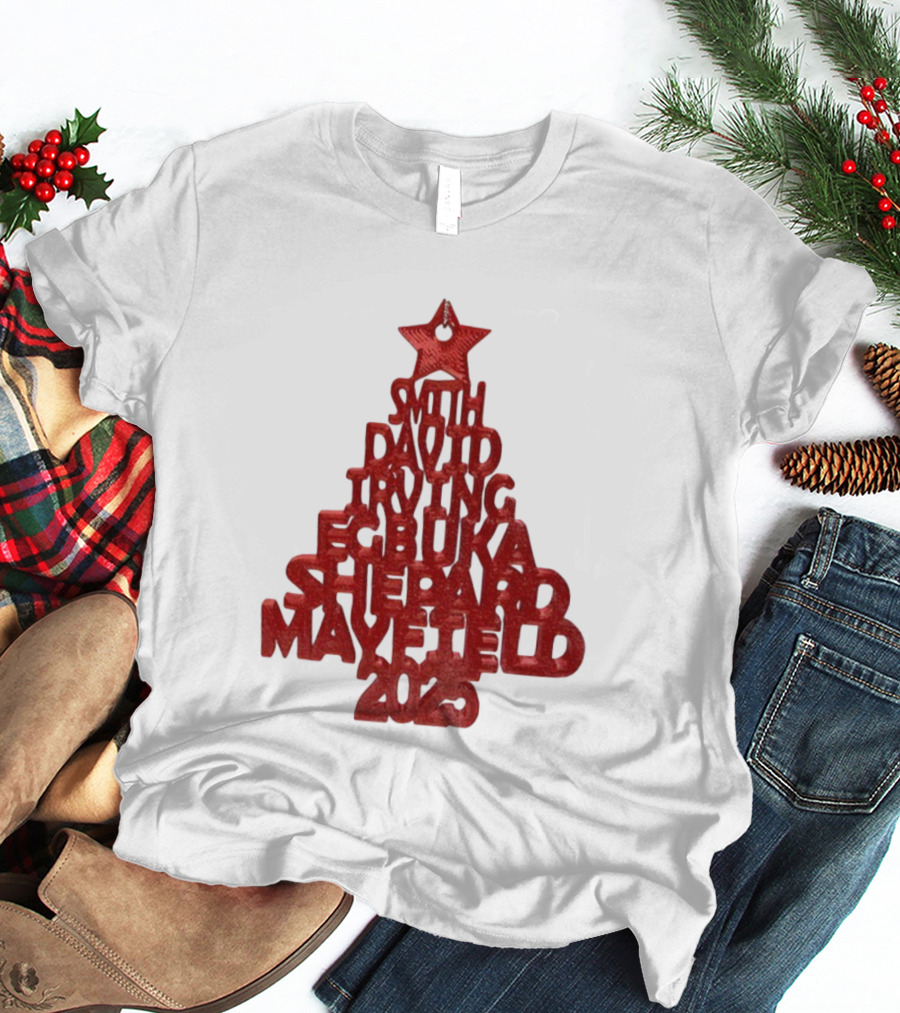 2025 Smith David Irving Egbuka Shepard Mayfield Christmas Tree T-Shirt