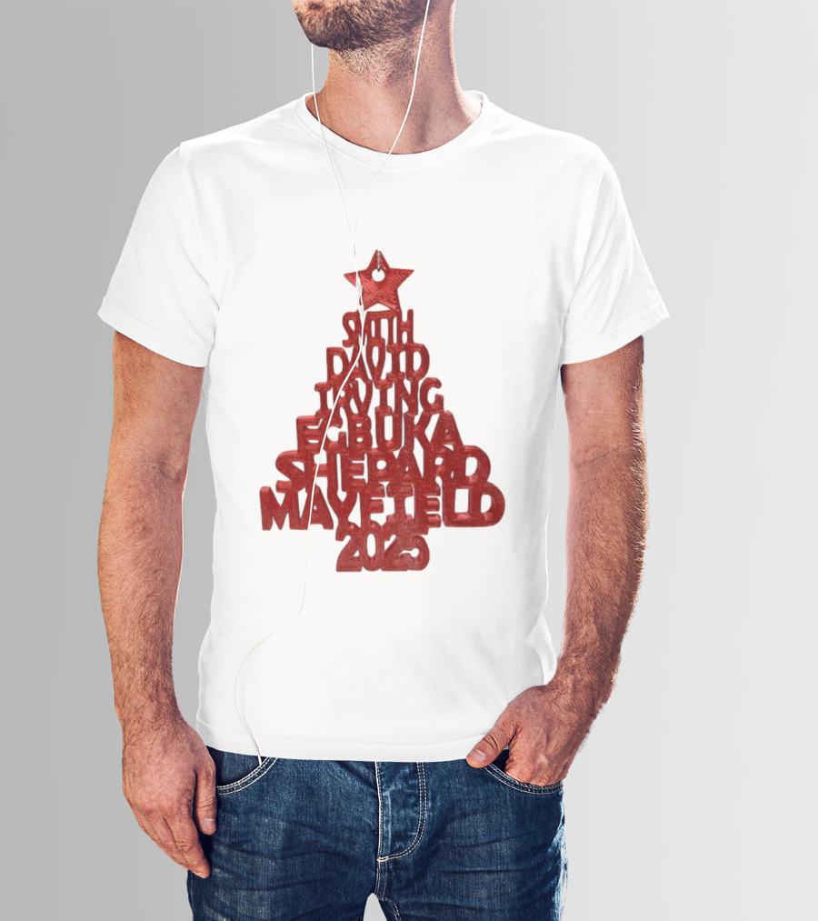 2025 Smith David Irving Egbuka Shepard Mayfield Christmas Tree T-Shirt