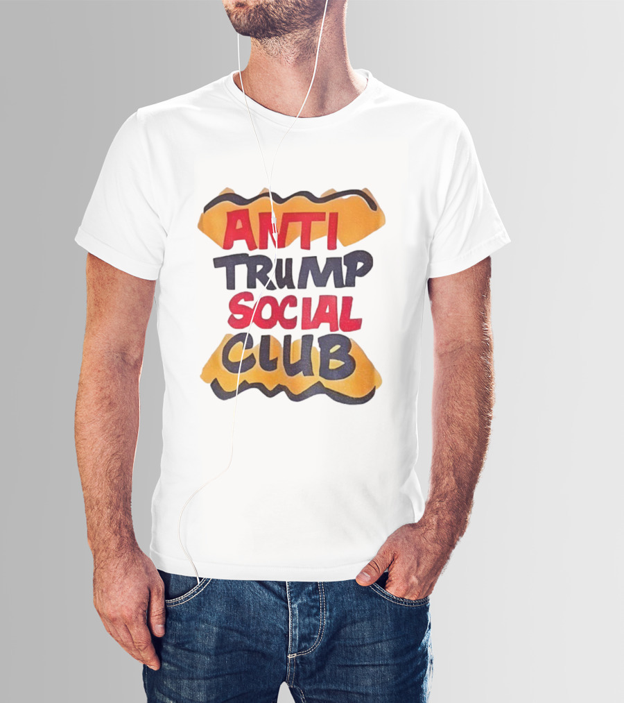 Anti Trump Social Club Parody Typography Political Statement T-Shirt