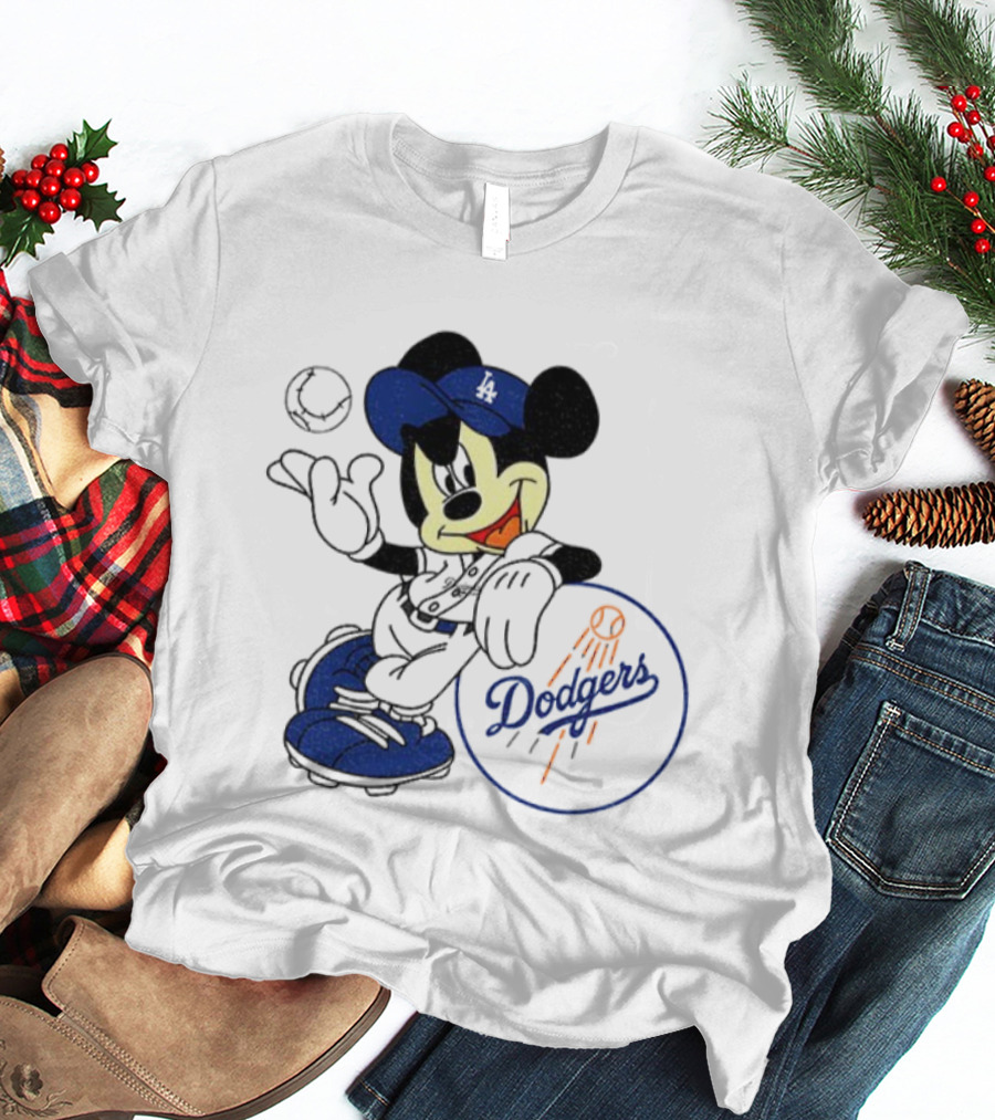 Mikey Dodgers Baseball Champs Los Angeles Logo T-Shirt