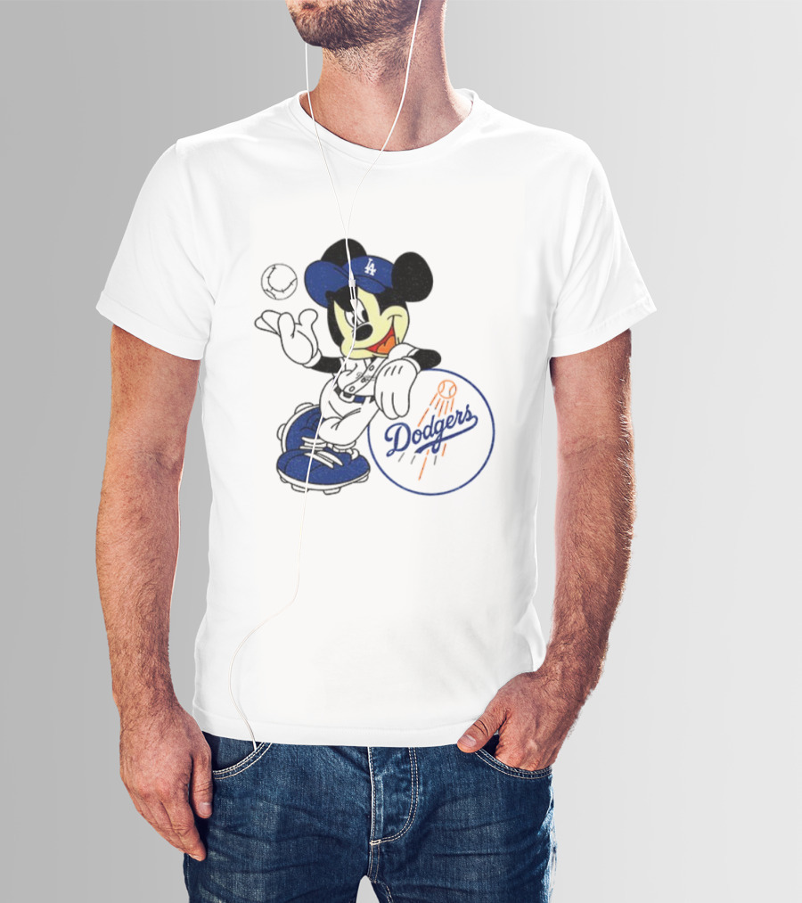 Mikey Dodgers Baseball Champs Los Angeles Logo T-Shirt