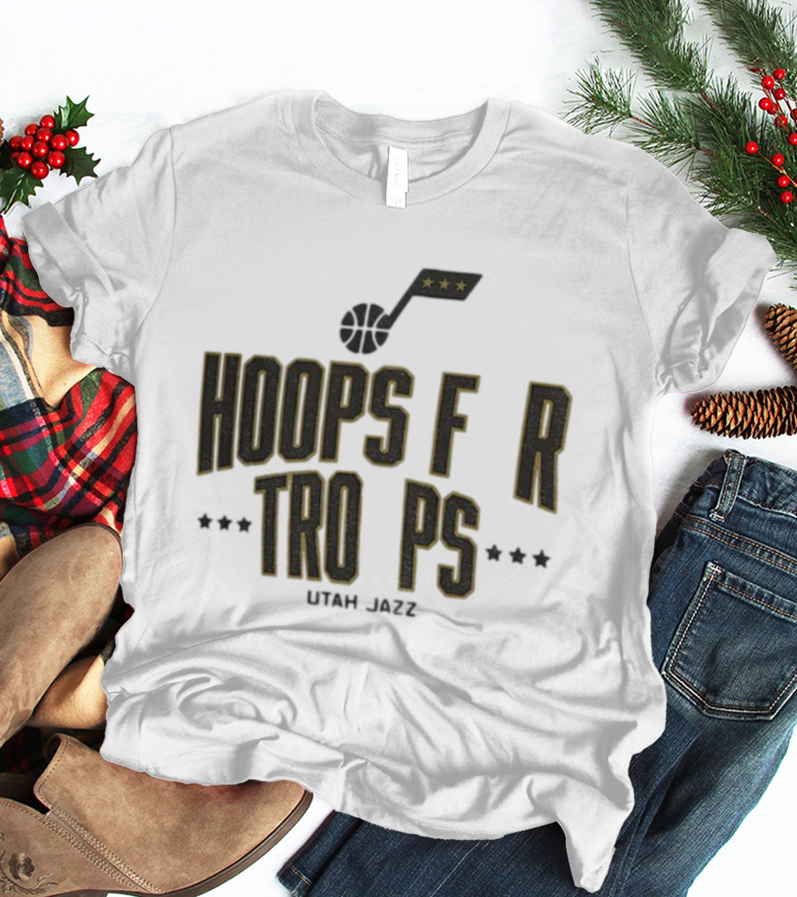 Utah Jazz NBA Basketball Hoops For Troops T-Shirt