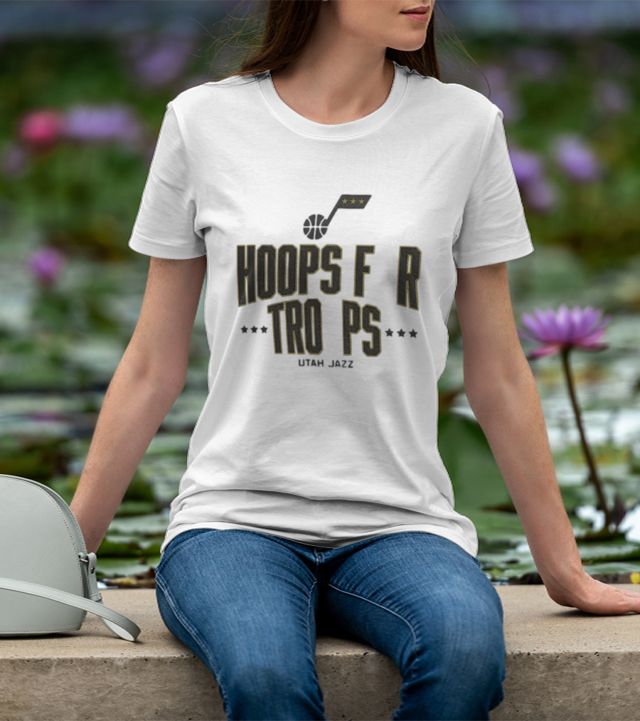 Utah Jazz NBA Basketball Hoops For Troops T-Shirt