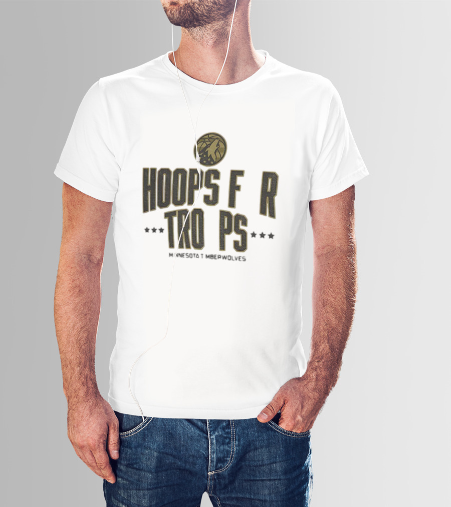 Minnesota Timberwolves Hoops For Troops NBA Basketball Support T-Shirt