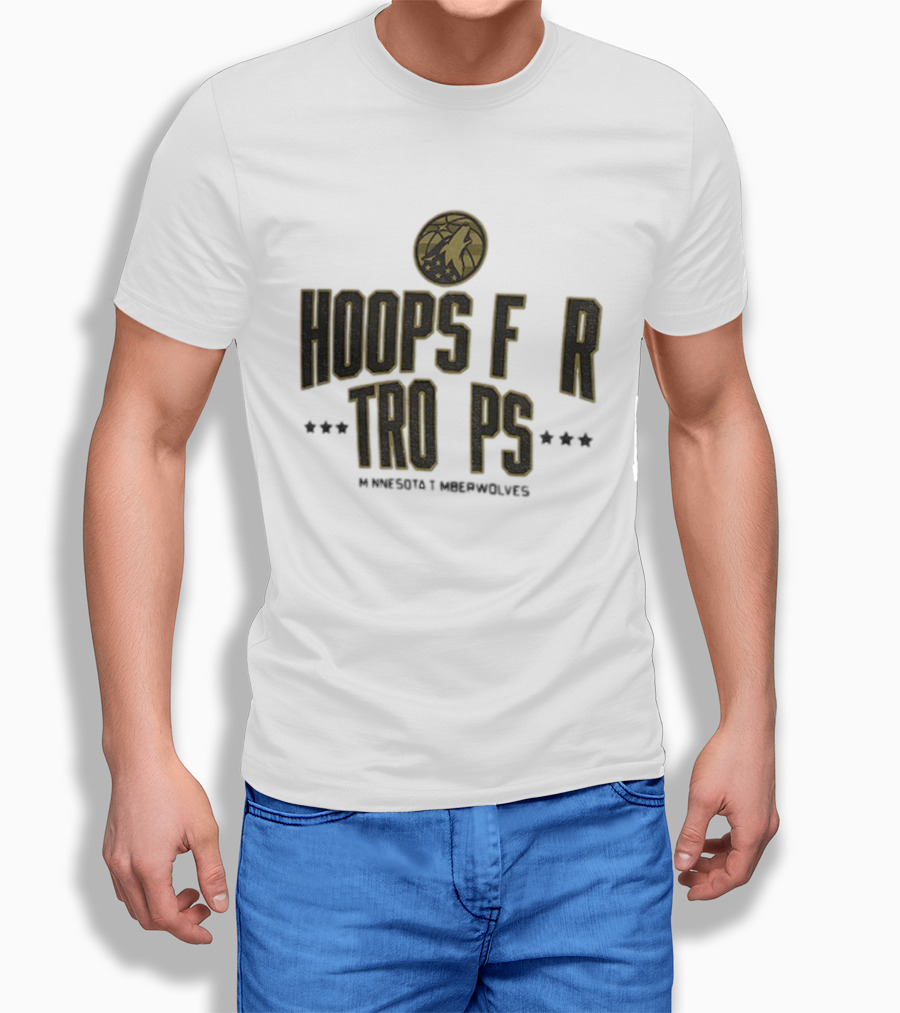 Minnesota Timberwolves Hoops For Troops NBA Basketball Support T-Shirt