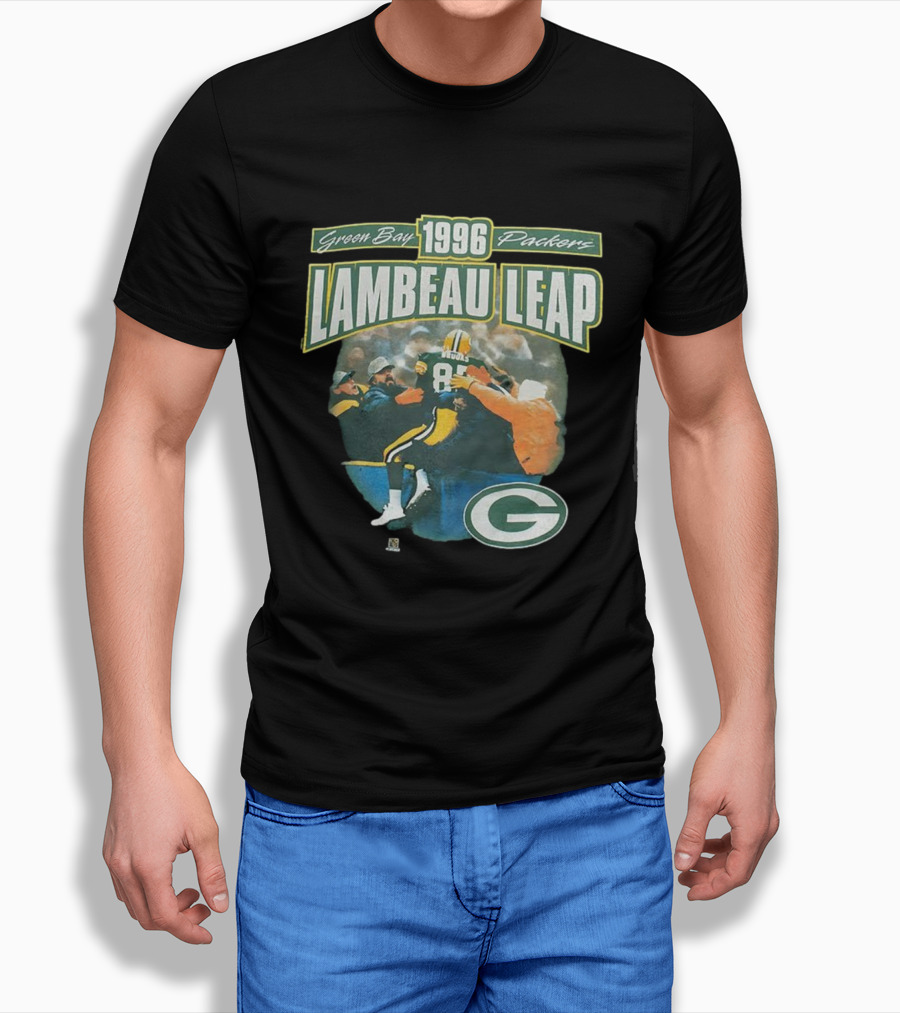 Green Bay Packers Lambeau Leap 1996 Super Bowl XXXI Celebration Iconic Football Moment T-Shirt