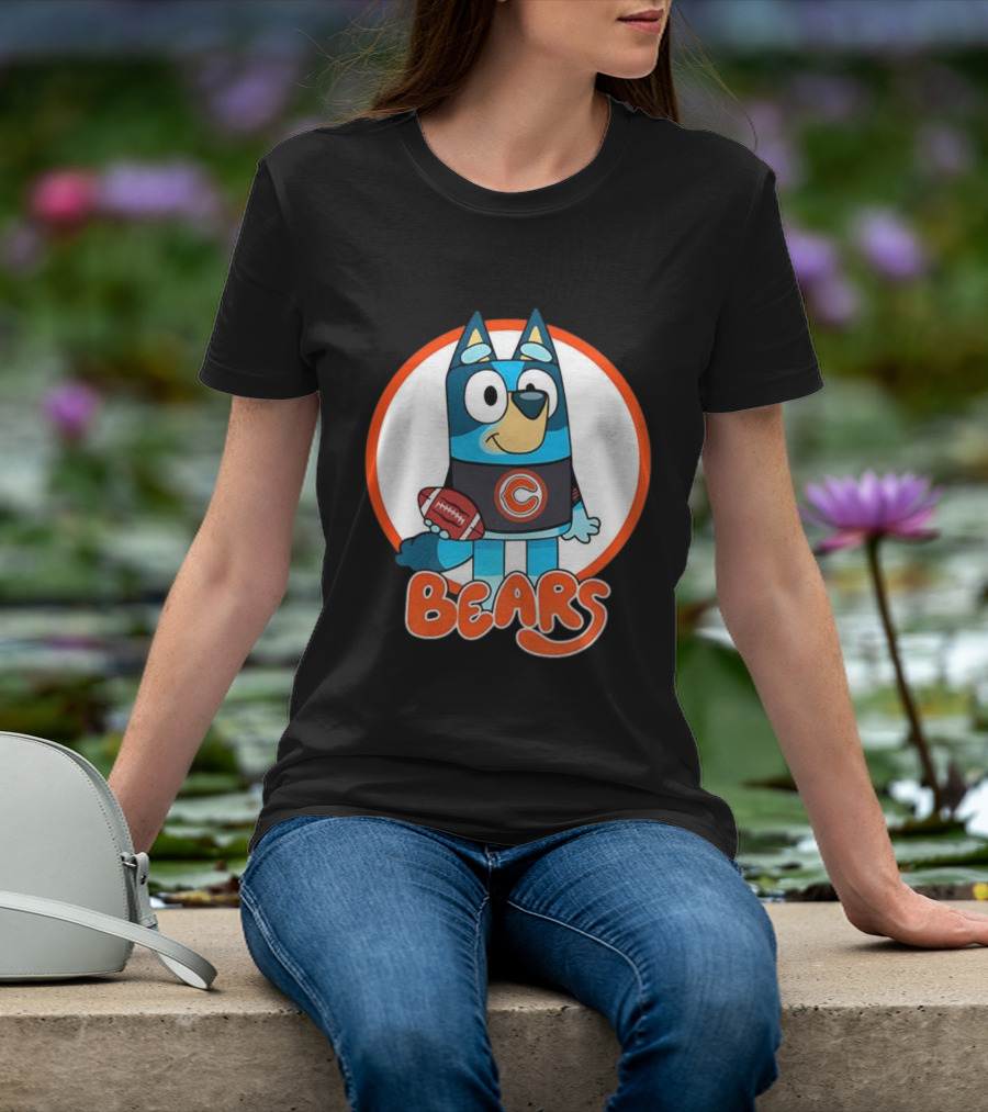 Bluey Bears Football Cartoon Character With C Logo T-Shirt