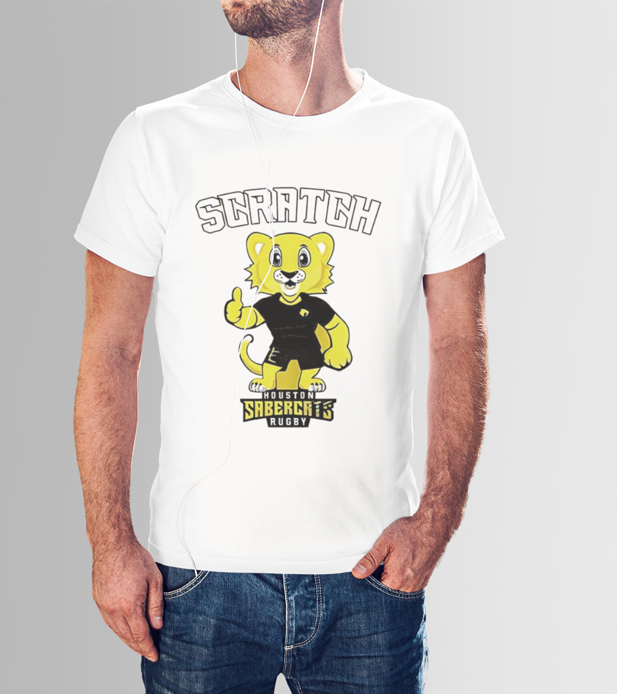Houston SaberCats Rugby Scratch Mascot T-Shirt