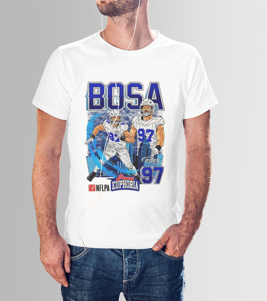 Bosa NFLPA Football 2025 Planet Euphoria Number 97 Skyline T-Shirt