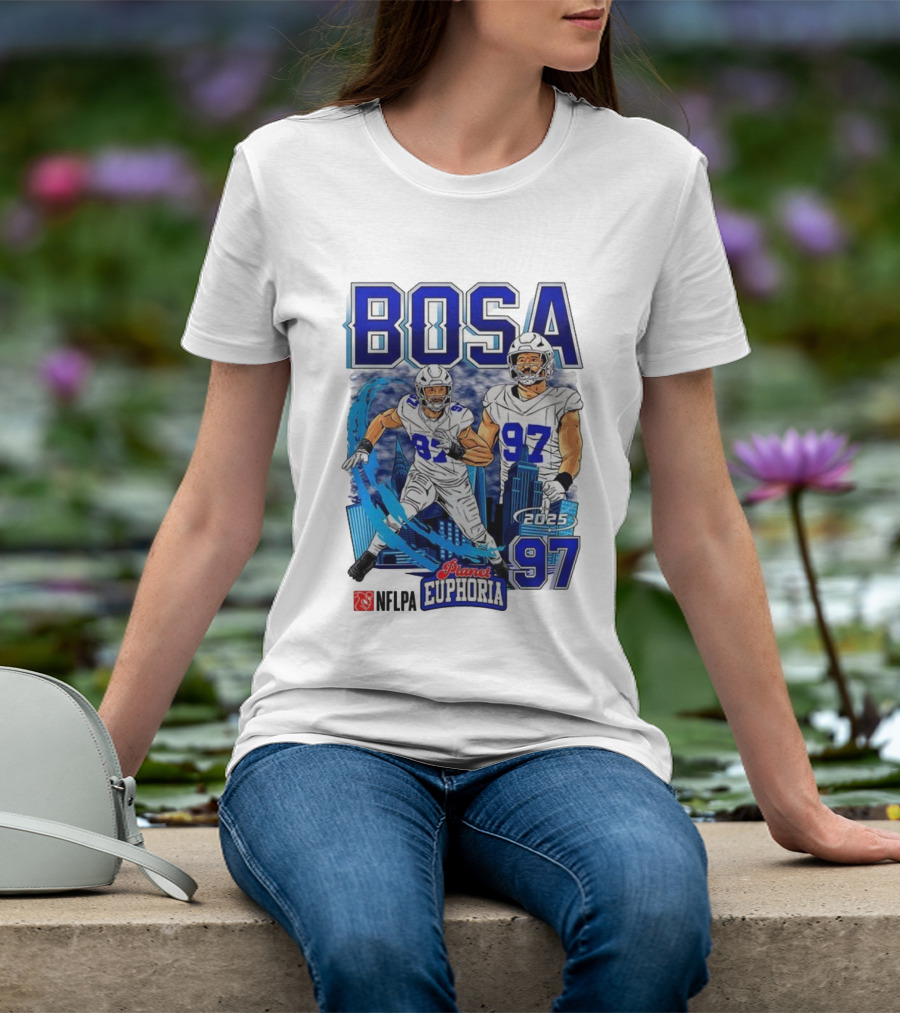 Bosa NFLPA Football 2025 Planet Euphoria Number 97 Skyline T-Shirt