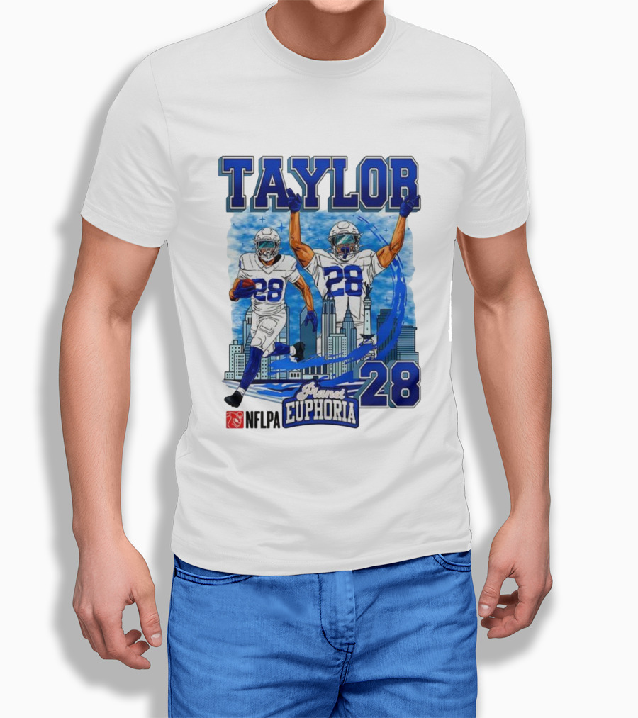 Taylor Indianapolis Planet Euphoria NFLPA Number 28 Skyline T-Shirt