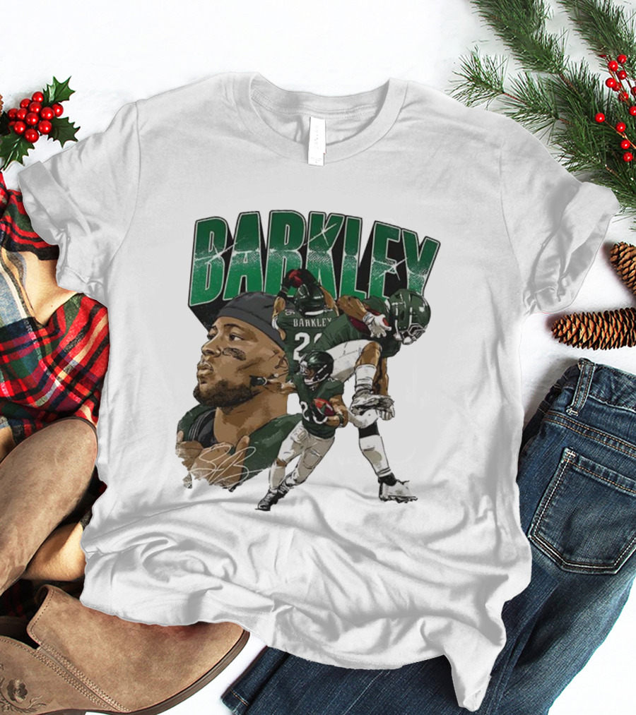 Barkley Saquon Football Player Signature Philadelphia Eagles T-Shirt