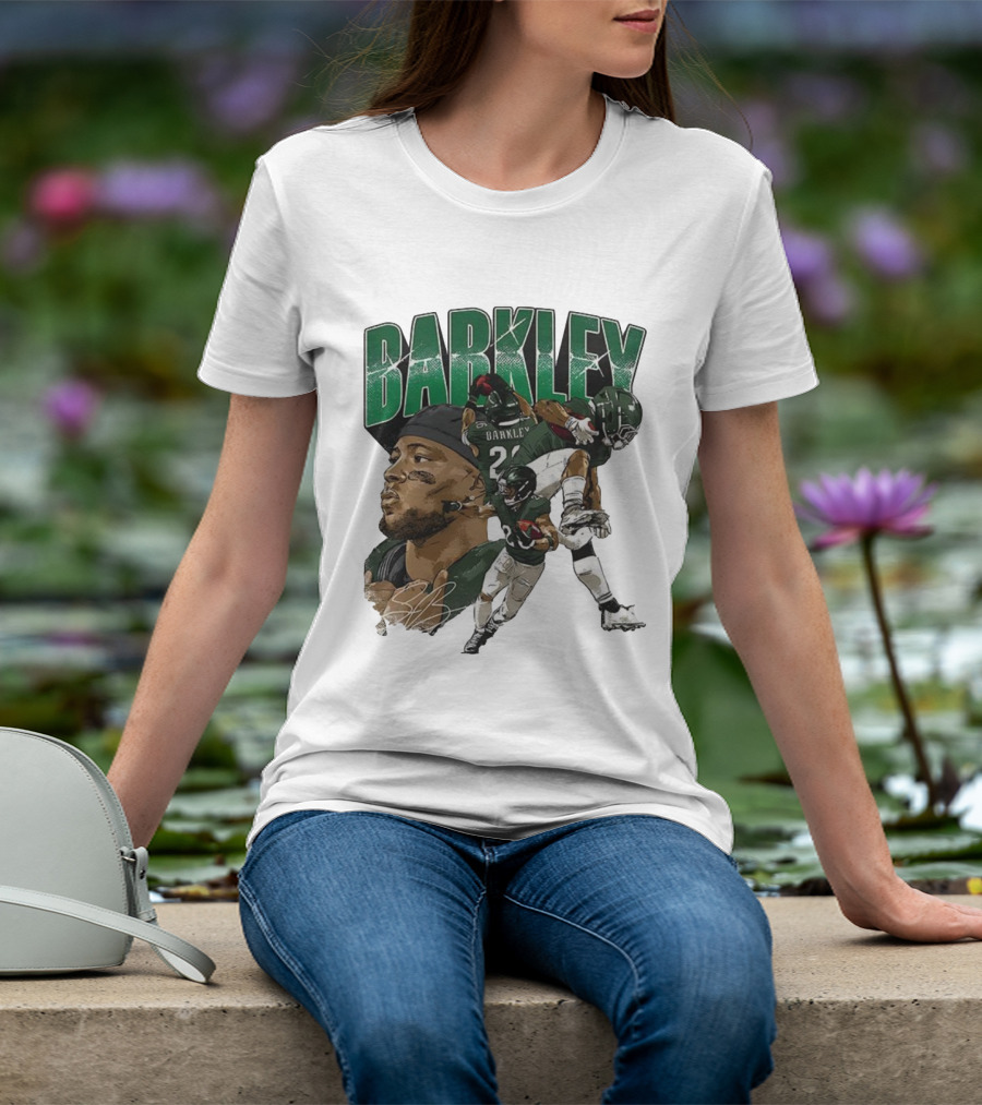 Barkley Saquon Football Player Signature Philadelphia Eagles T-Shirt