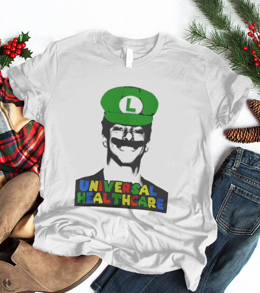 Luigi Mangione Universal Healthcare Mario Bros Green Hat T-Shirt