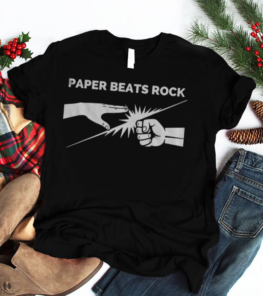 2025 Paper Beats Rock Hand Gesture Symbolism T-Shirt