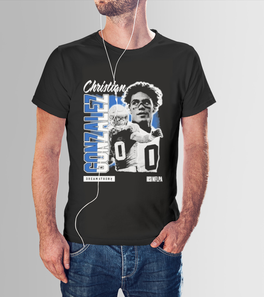 Christian Gonzalez NFLPA Dreamathon Football Athlete T-Shirt
