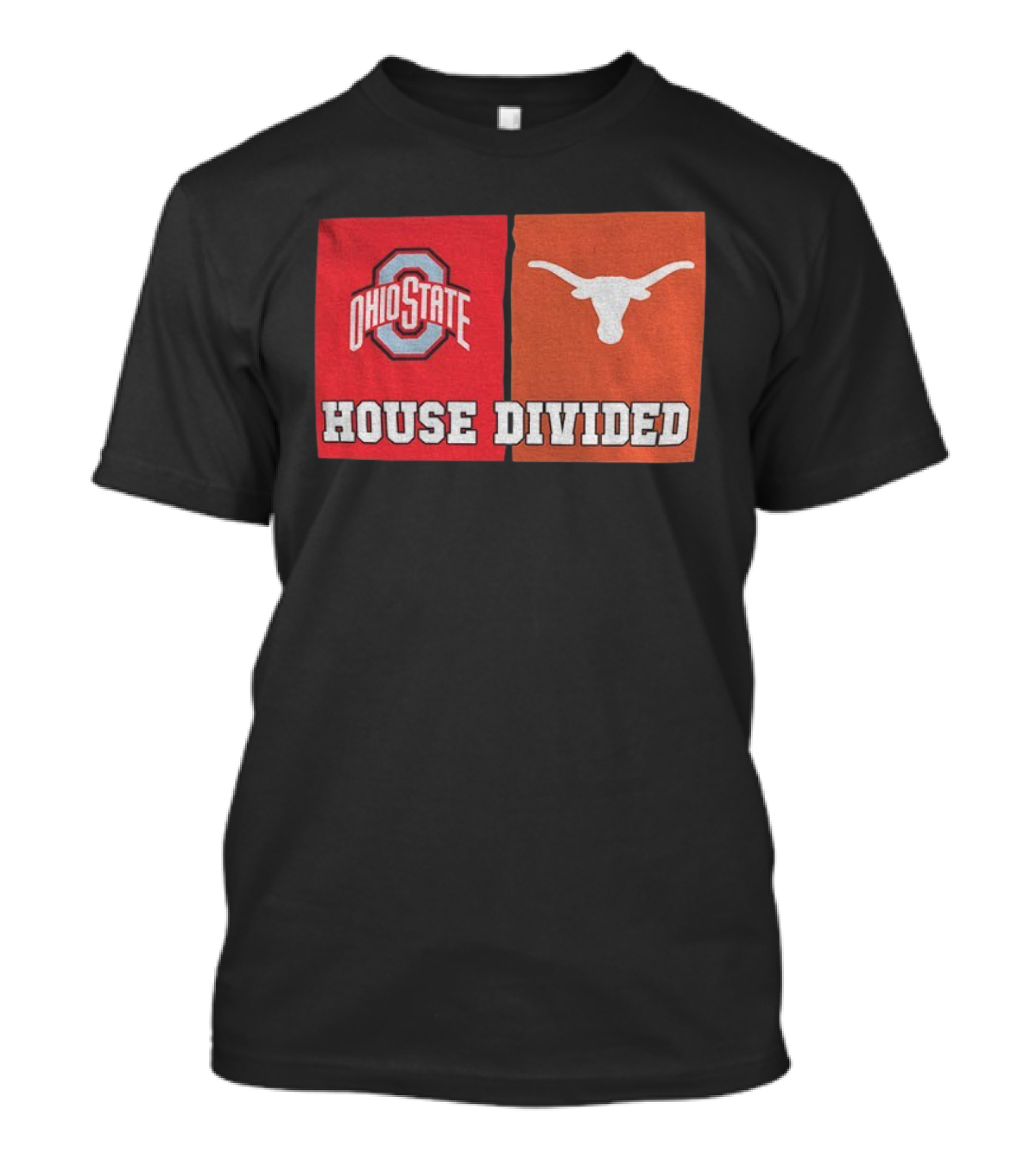 Ohio State Buckeyes Texas Longhorns House Divided T-Shirt