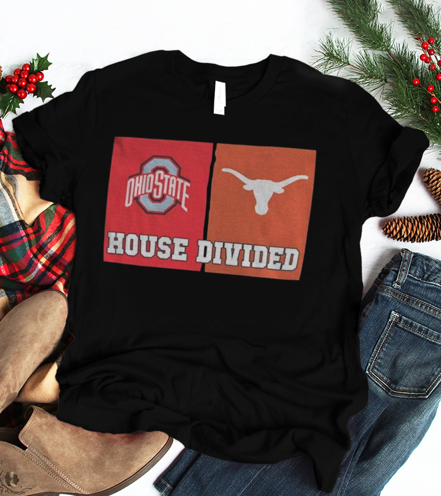 Ohio State Buckeyes Texas Longhorns House Divided T-Shirt
