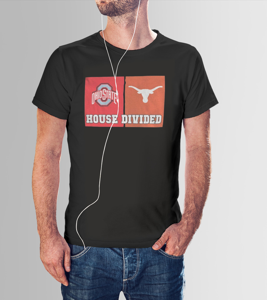Ohio State Buckeyes Texas Longhorns House Divided T-Shirt