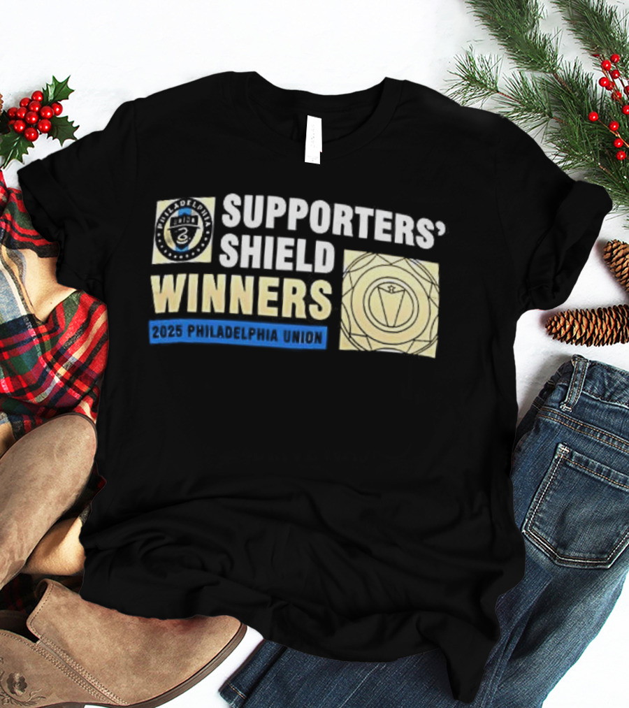 Philadelphia Union MLS 2025 Supporters’ Shield Winners Badge T-Shirt